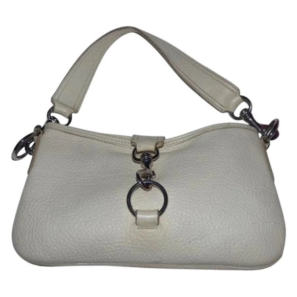 Miu Miu by Prada White Leather & Chrome Two Way Purse - Picture 1 of 5